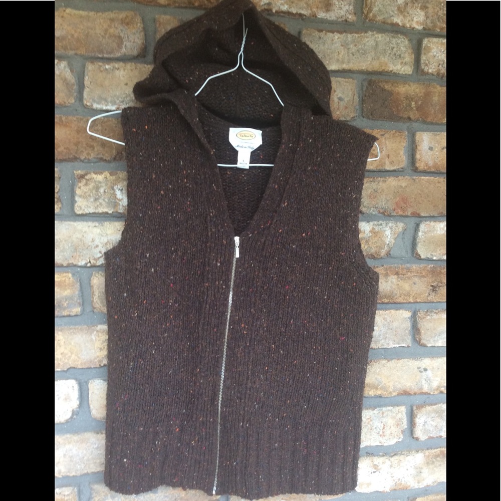 ❌SALE❌ Vintage Talbots Zip-Up Hooded Vest Sweater - Picture 7 of 10